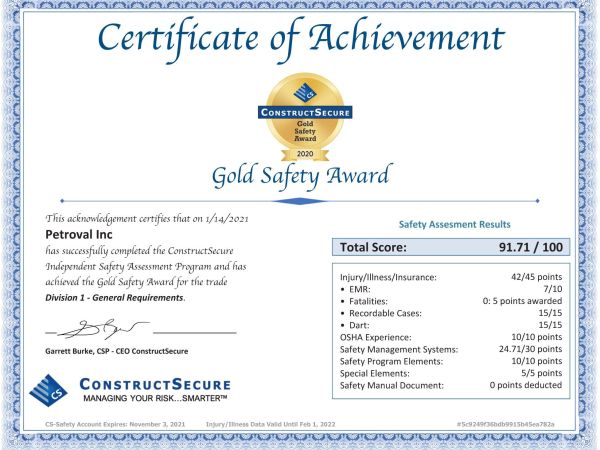 Certificate of achievement